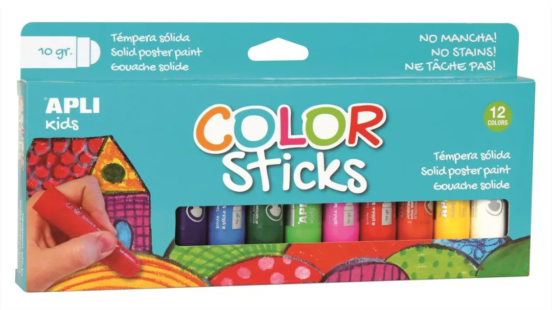 Apli Kids Kleurstokken Basis - 12 Kleuren 120g - afbeelding 4 van 4