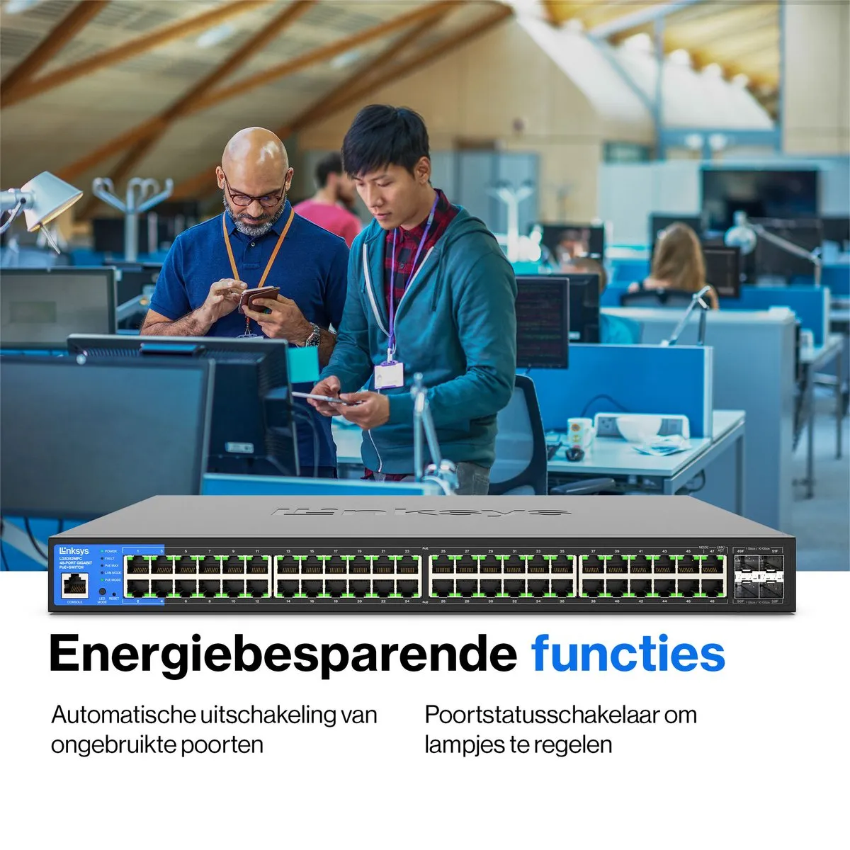 Linksys LGS352MPC - Netwerk Switch - Gigabit - Managed - 48 Poorten - PoE+ - Zwart