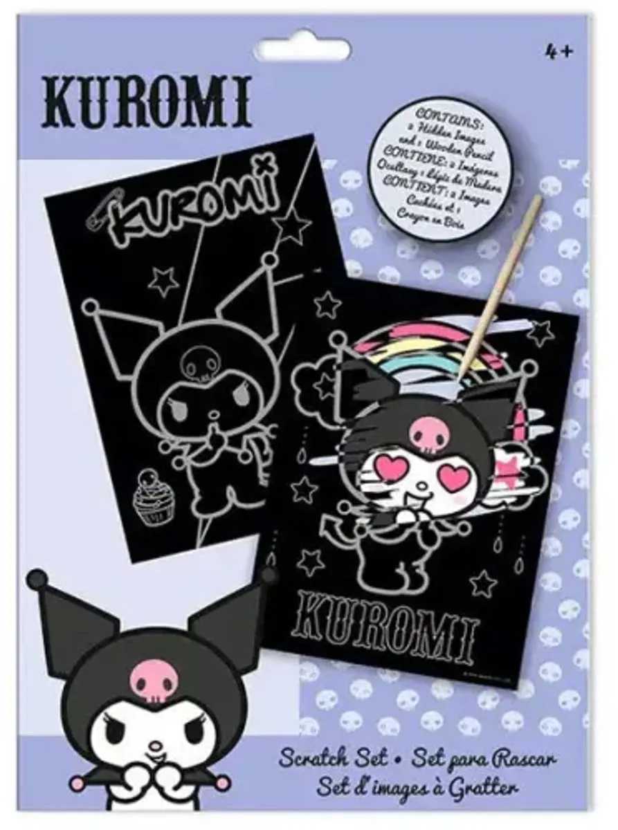 Hello Kitty & Kuromi Scratch Art Kit 21x29cm - Multi Kleur