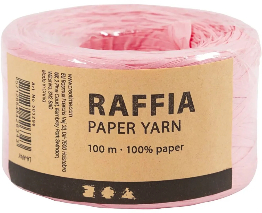 Creativ Company Raffia Garen Lichtroze 100m
