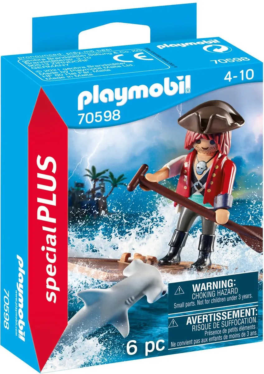 Playmobil Special Plus Piraat met Vlot en Hamerhaai 70598