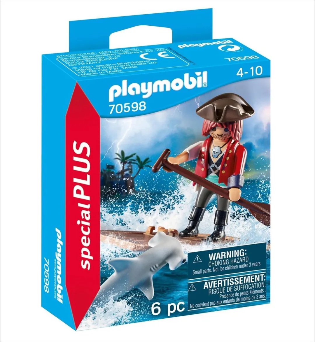 Playmobil Special Plus Piraat met Vlot en Hamerhaai 70598