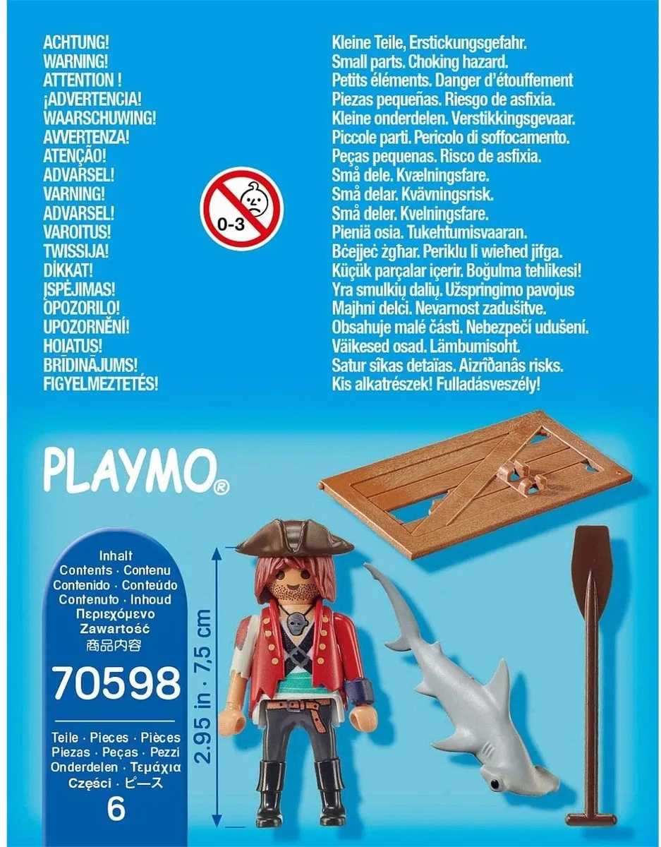 Playmobil Special Plus Piraat met Vlot en Hamerhaai 70598