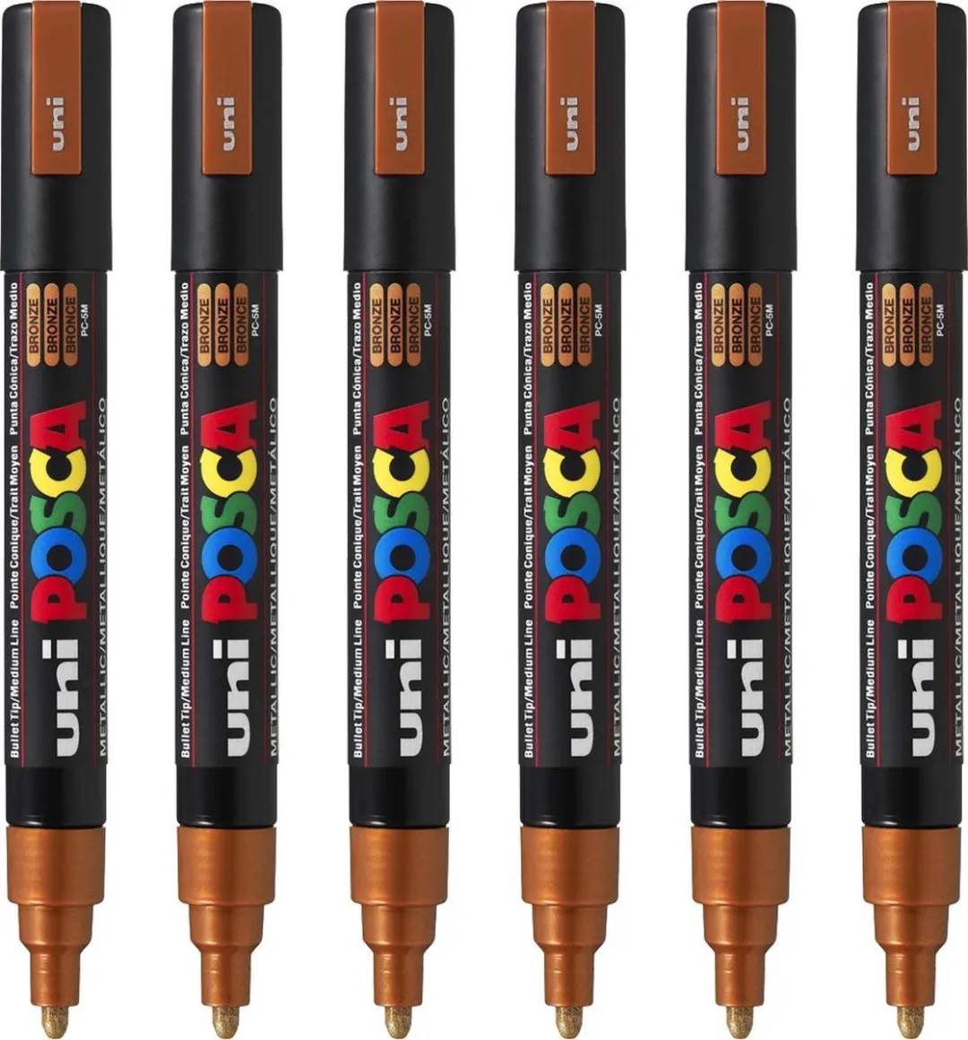 Posca PC-5M Medium Tip Verfstiften - Brons - 6 Stuks