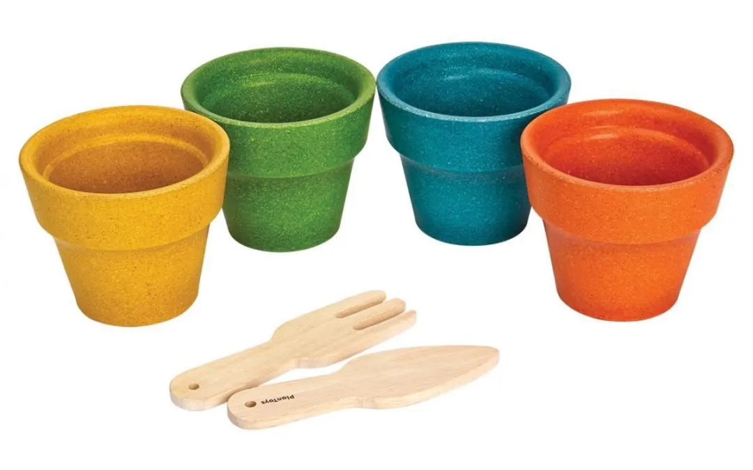 Plantoys Bloempot Set 4-delig