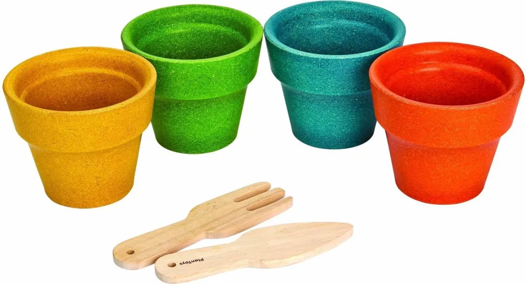 Plantoys Bloempot Set 4-delig - Multicolor