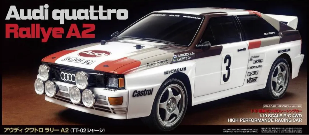 Tamiya Audi Quattro Rally A2 Bouwpakket 1:10 - Kleurloos