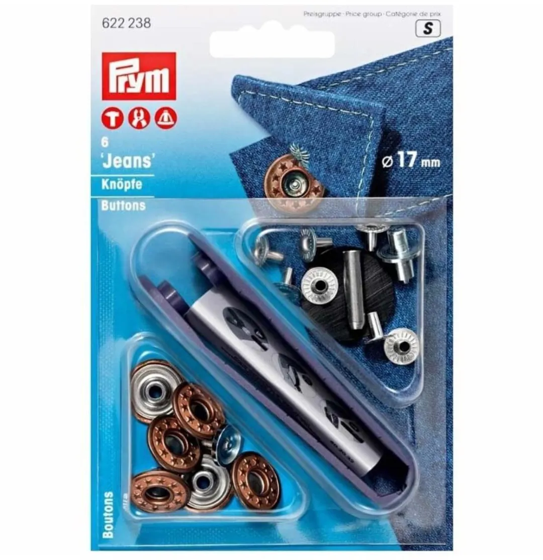 Prym Jeansknopen Open Kap Ster 17mm Oud Brons