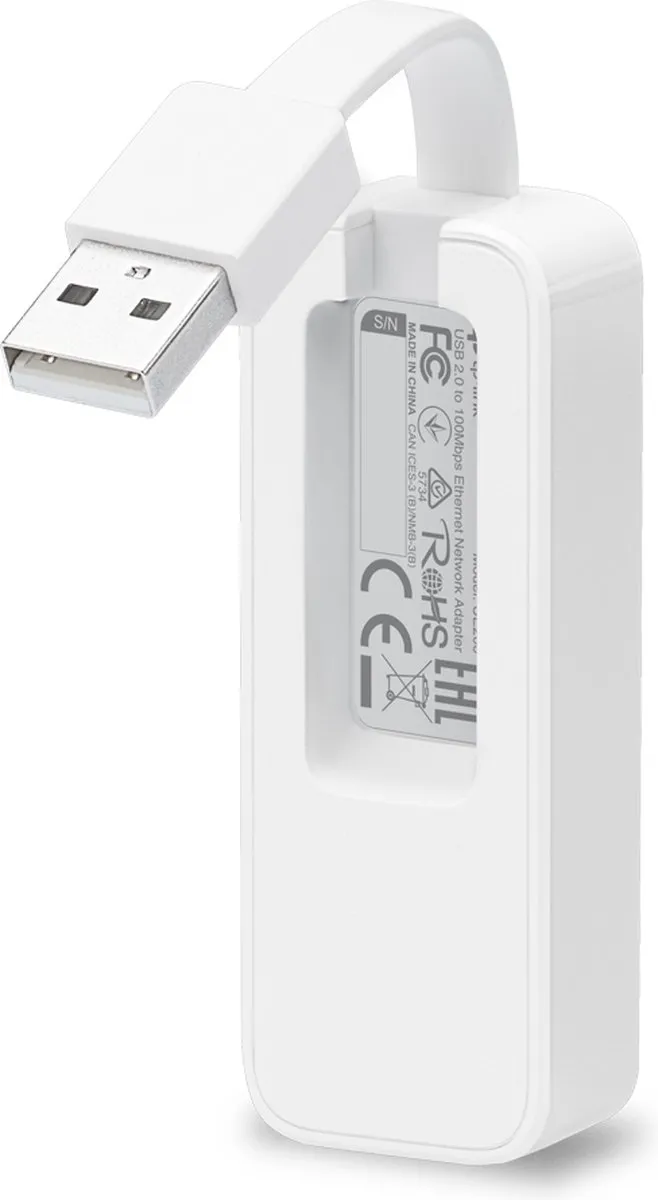 TP-Link UE200 USB 2.0 naar 100Mbps Ethernet Adapter - Wit