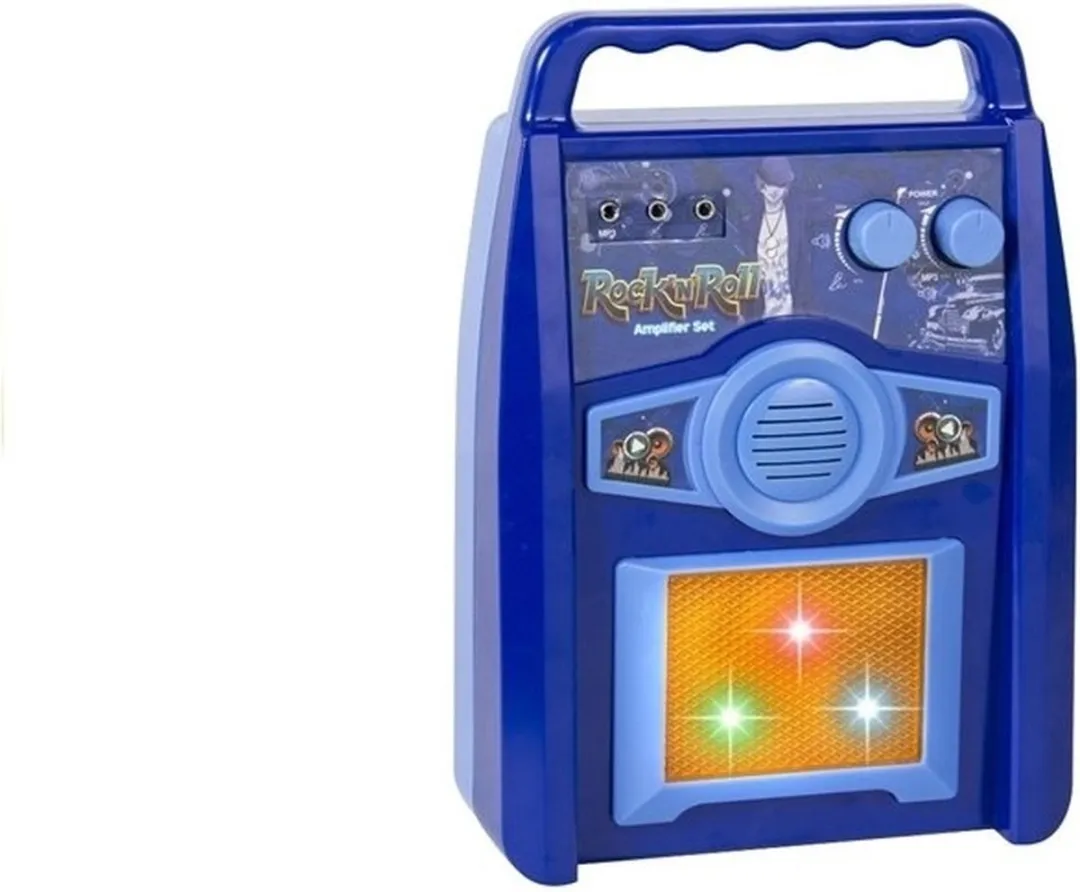 Lean Toys Kinderspeelgoed Gitaar Set - Blauw/Rood/Wit