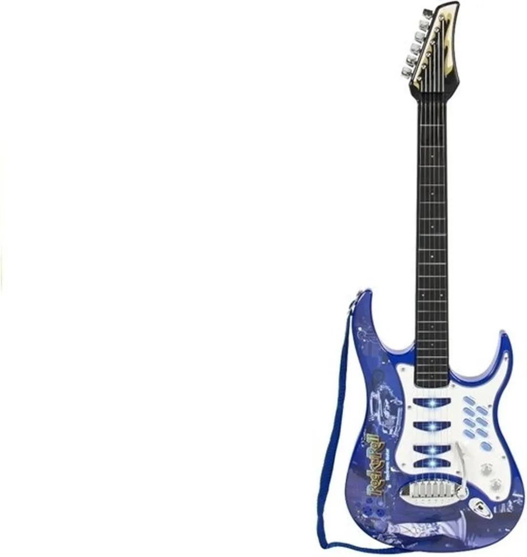 Lean Toys Kinderspeelgoed Gitaar Set - Blauw/Rood/Wit