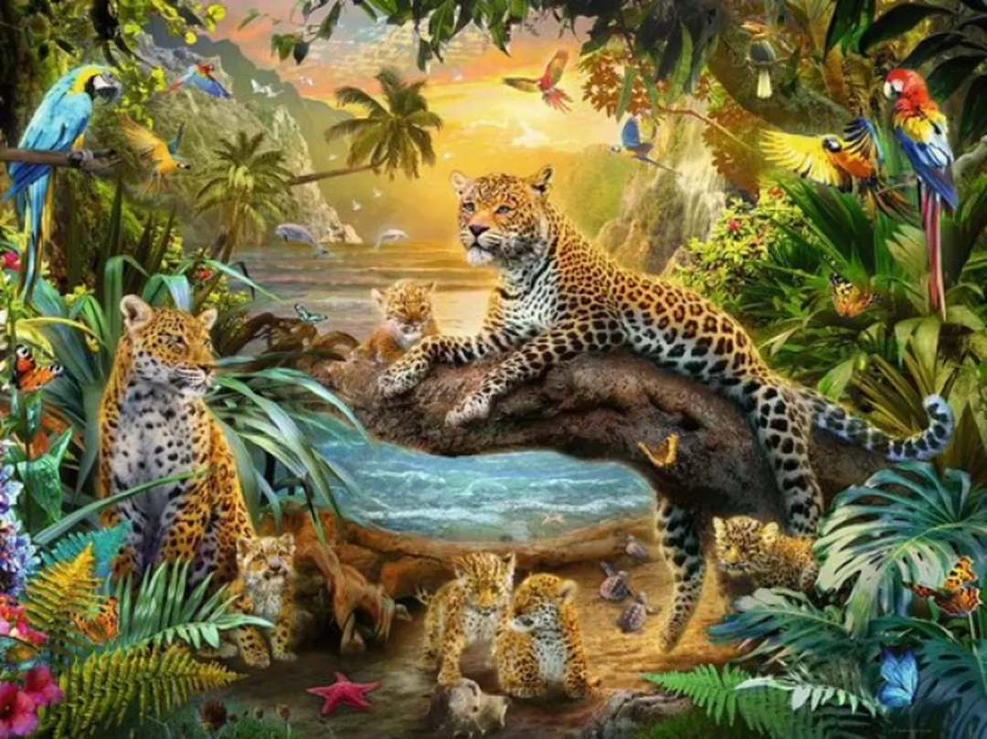 Ravensburger Luipaarden in de jungle 1500 Puzzeldelen - Multicolor