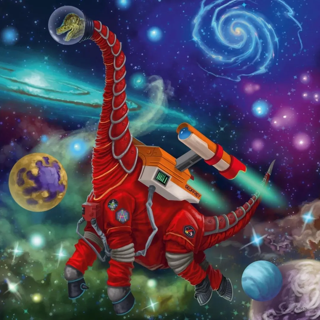 Ravensburger Dinosauriërs in de Ruimte Puzzel - 3x49 Stuks - afbeelding 3 van 4