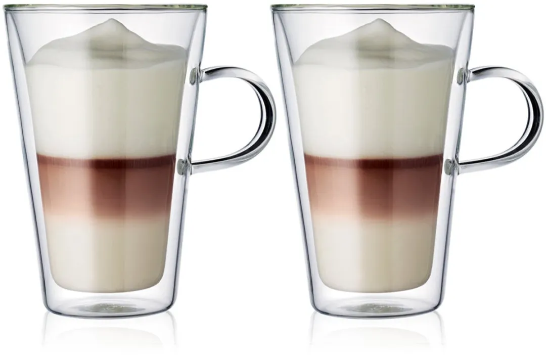 Bodum Canteen Dubbelwandig Glas met oor 400ml - 2 Stuks