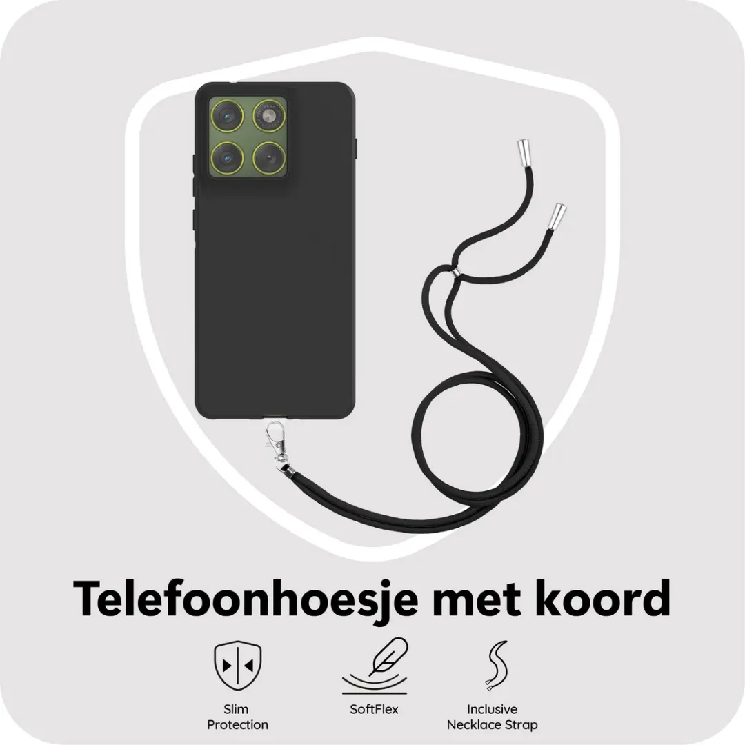Just in Case Motorola Edge 70 Hoesje met Koord MMT2856KL1L - Zwart