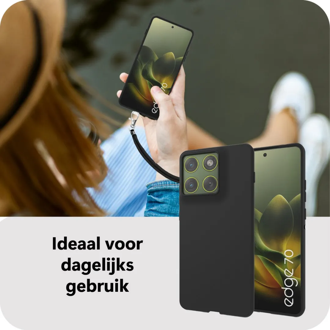 Just in Case Motorola Edge 70 Hoesje met Koord MMT2856KL1L - Zwart - afbeelding 6 van 6
