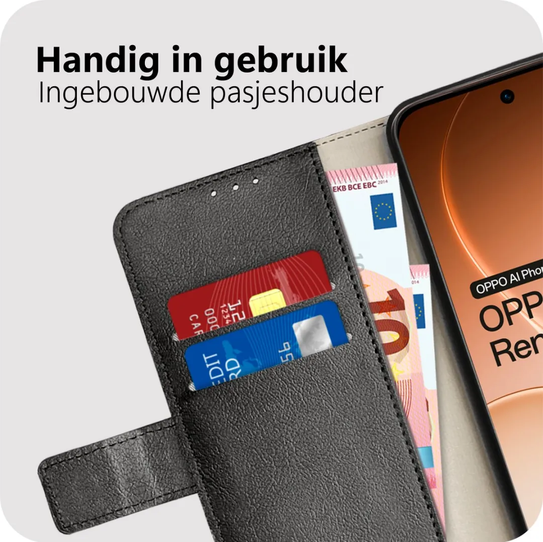 Just in Case Bookcase Classic Oppo Reno15 Pro Hoesje - MOO2881CW1 - Zwart