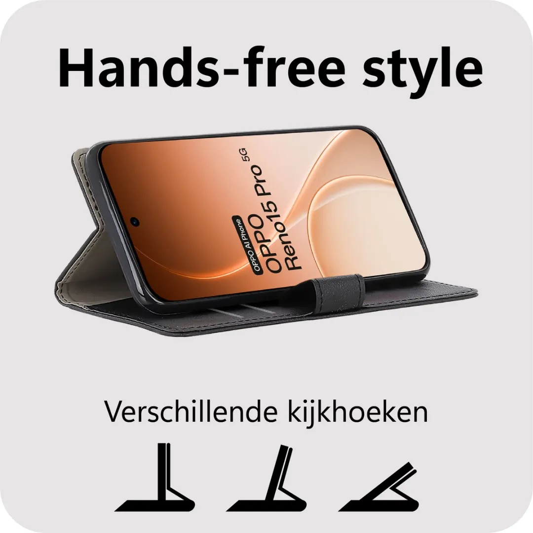 Just in Case Bookcase Classic Oppo Reno15 Pro Hoesje - MOO2881CW1 - Zwart - afbeelding 6 van 6