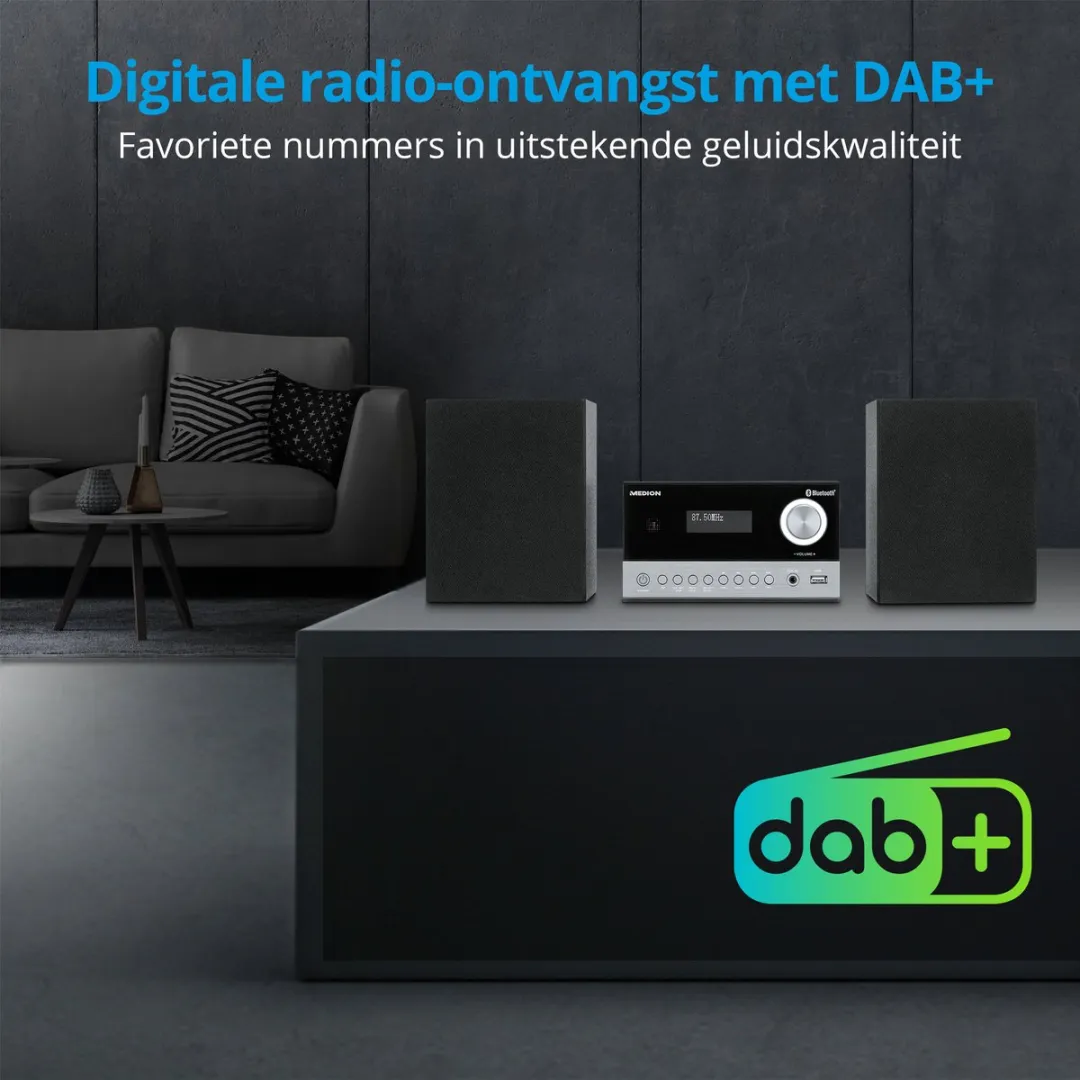 Medion E64088 Micro Audio Systeem DAB+ - 10W - Titanium