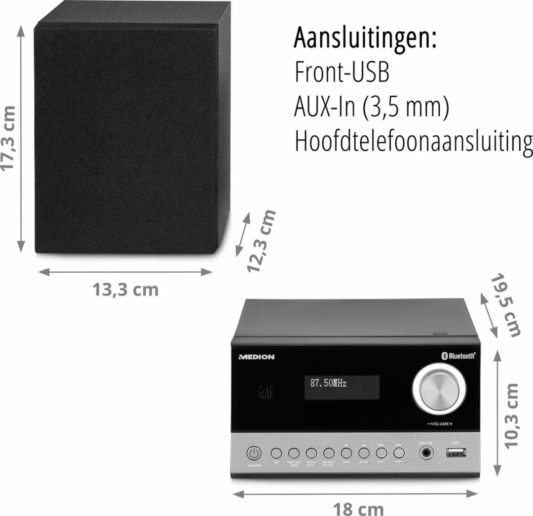 Medion E64088 Micro Audio Systeem DAB+ - 10W - Titanium