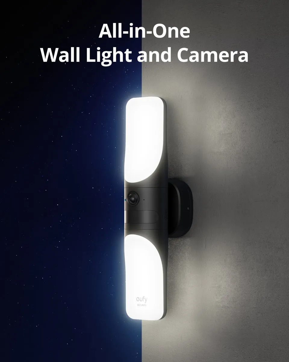 Eufy Security S100 Wandlicht Cam T84A1311 - 2K - 1200 Lumen - Zwart