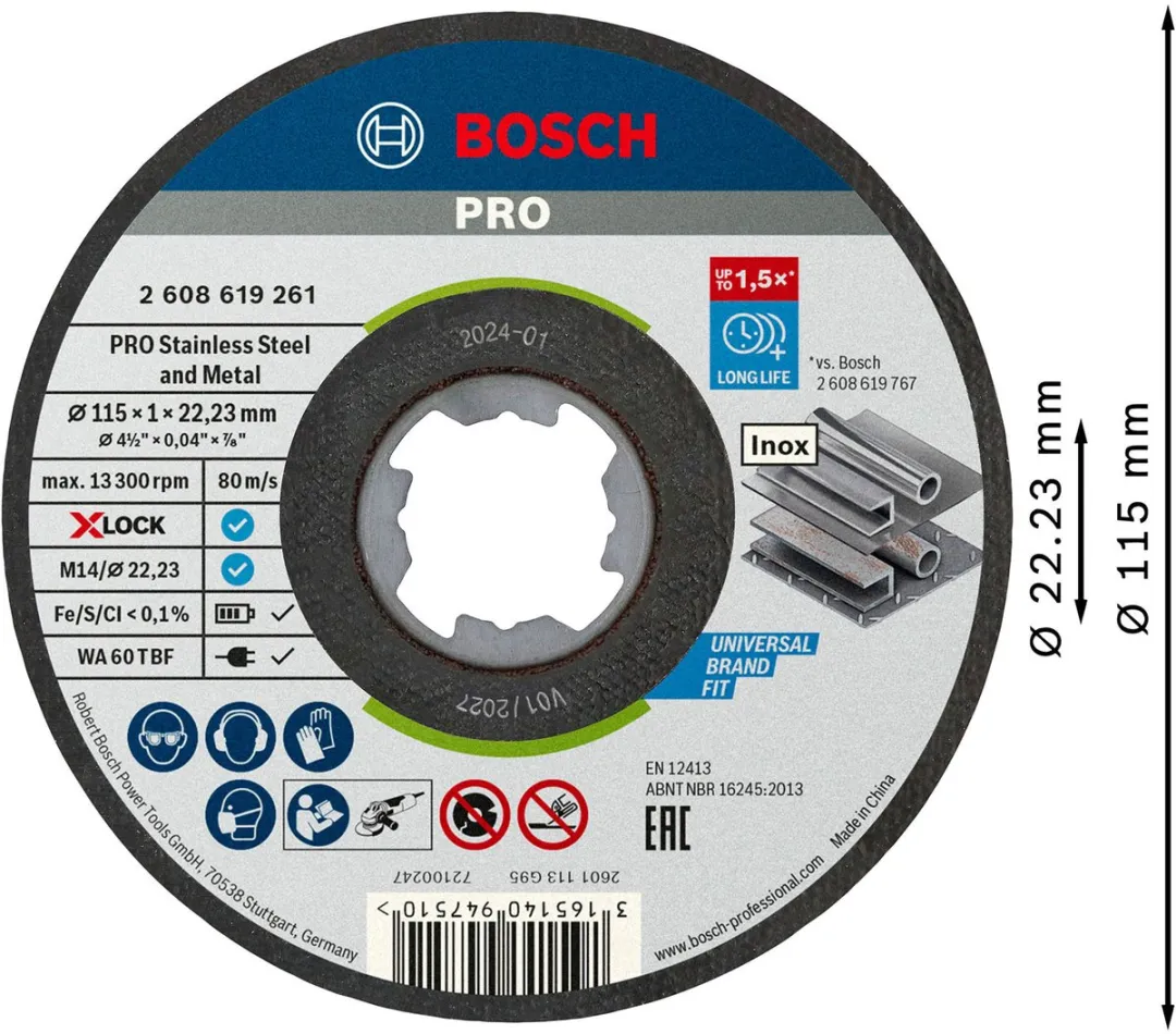 Bosch Professional X-Lock Slijpschijf 115mm - Metaal