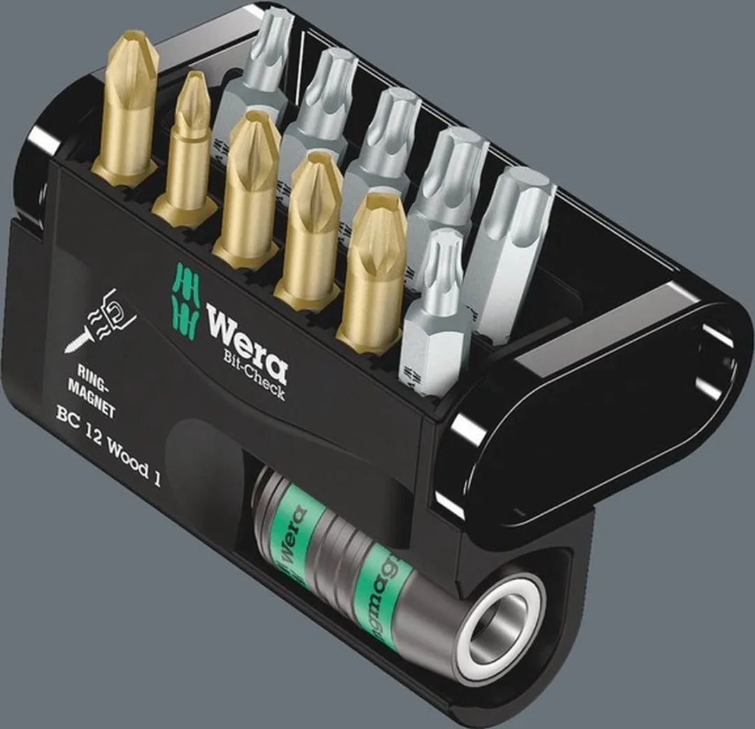 Wera Bit-Check 12 Wood 105057423001 Bitset - 12-delig Metaal