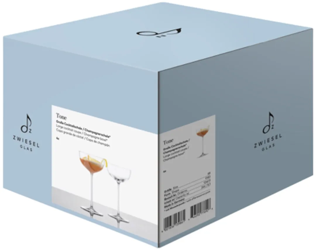 Zwiesel Glas Tone Cocktailcoupe/Champagneschaal 0.25L - 4 Stuks