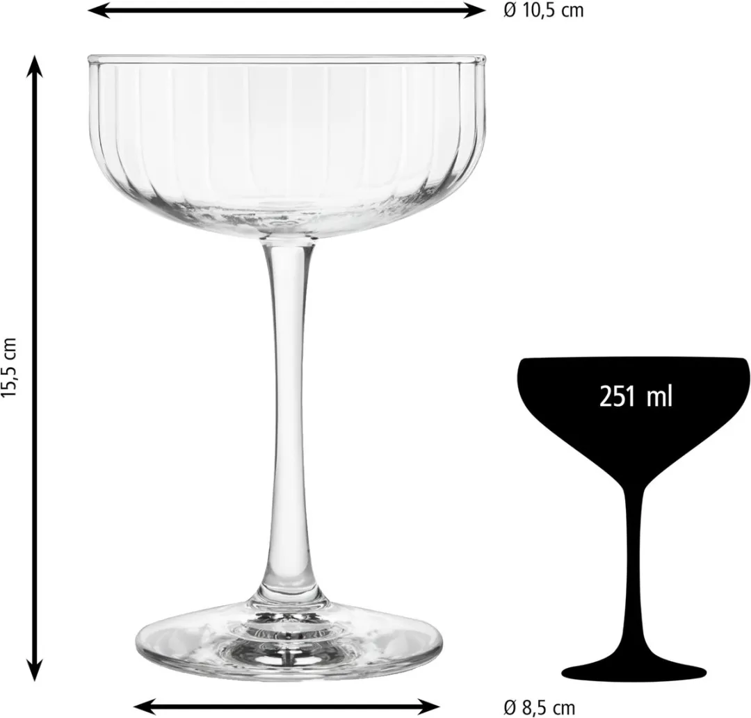 Libbey Linear Coupe Cocktailglazen 251ml - Transparant - 12 Stuks