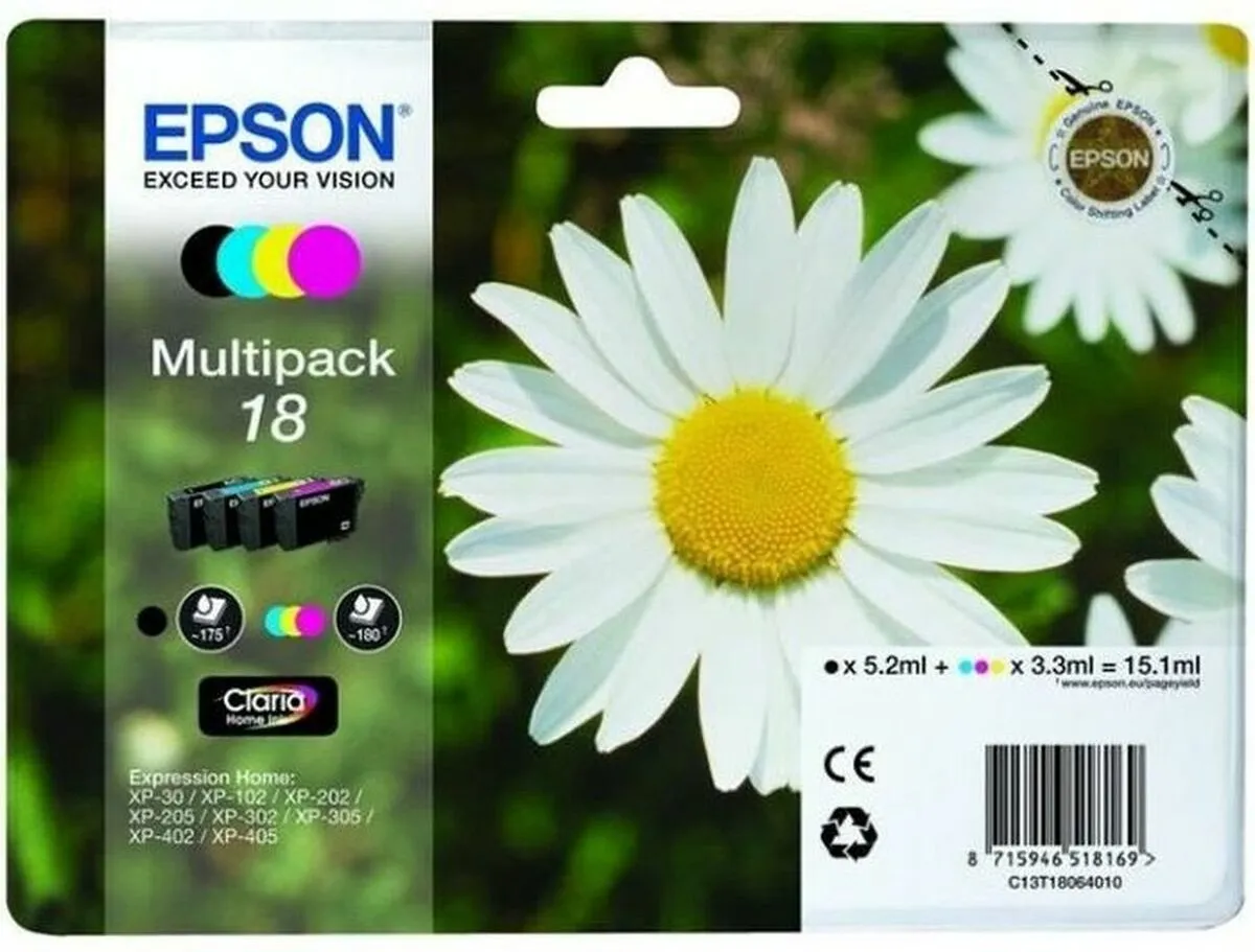 Epson C13T18064010 Inktcartridge - Zwart & Kleur 15.1ml