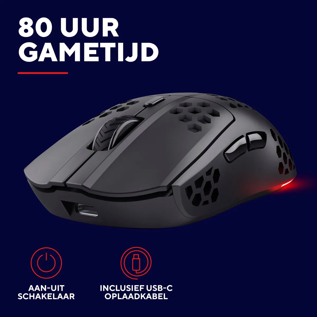 Trust GXT929 Helox Draadloze Gaming Muis 4800 DPI - Zwart