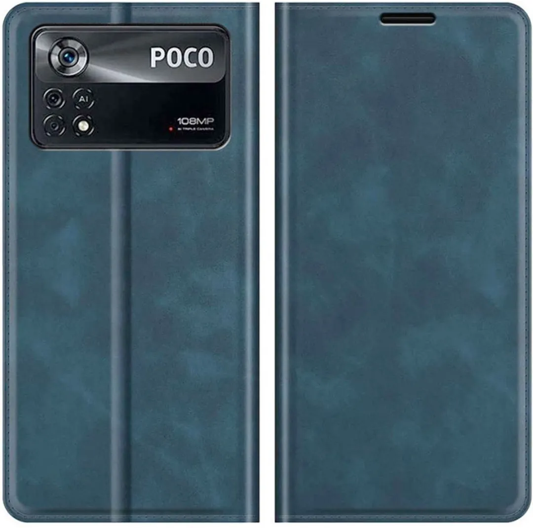 Just in Case Hoesje Poco X4 Pro 5G - 4 Pasjes - Blauw - afbeelding 6 van 6