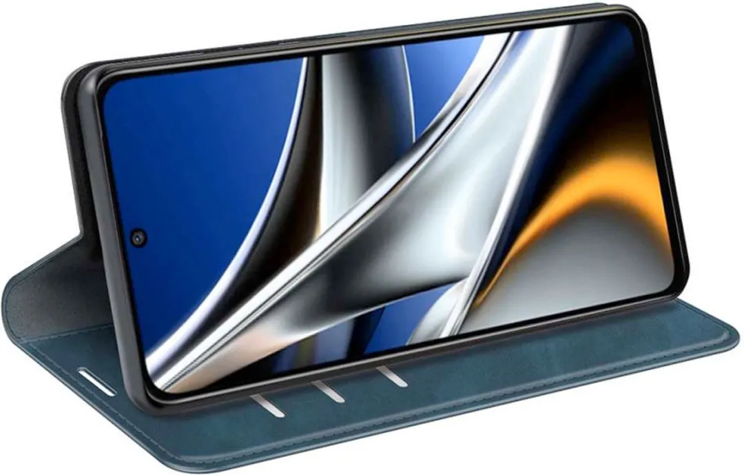 Just in Case Hoesje Poco X4 Pro 5G - 4 Pasjes - Blauw