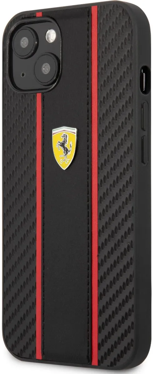 Ferrari Back Cover iPhone 14/15 Plus - Zwart