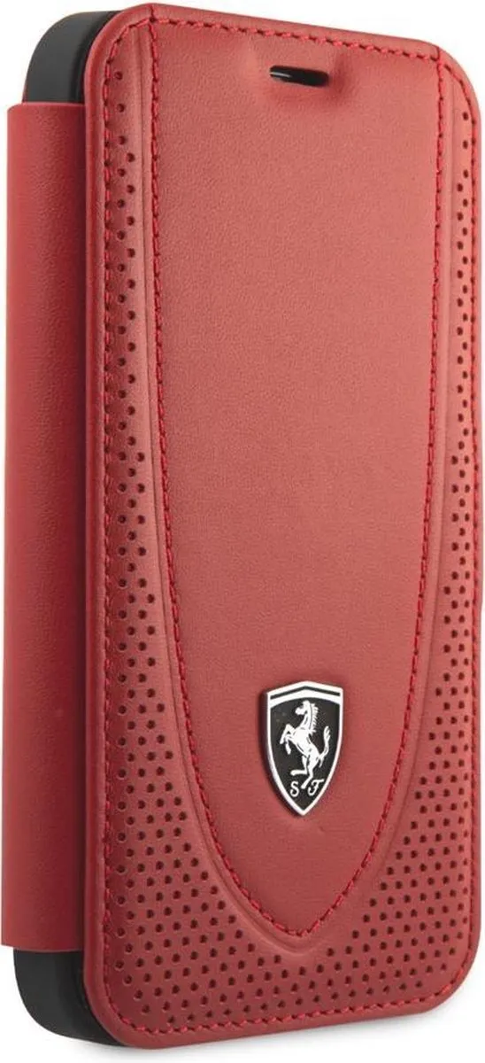 Ferrari iPhone 12 Mini Hoesje - Effen Rood - 3 Pasjes
