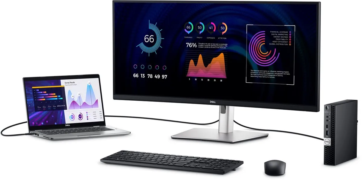 Dell P3424WE Curved Ultrawide Monitor 34 inch - USB-C 90W