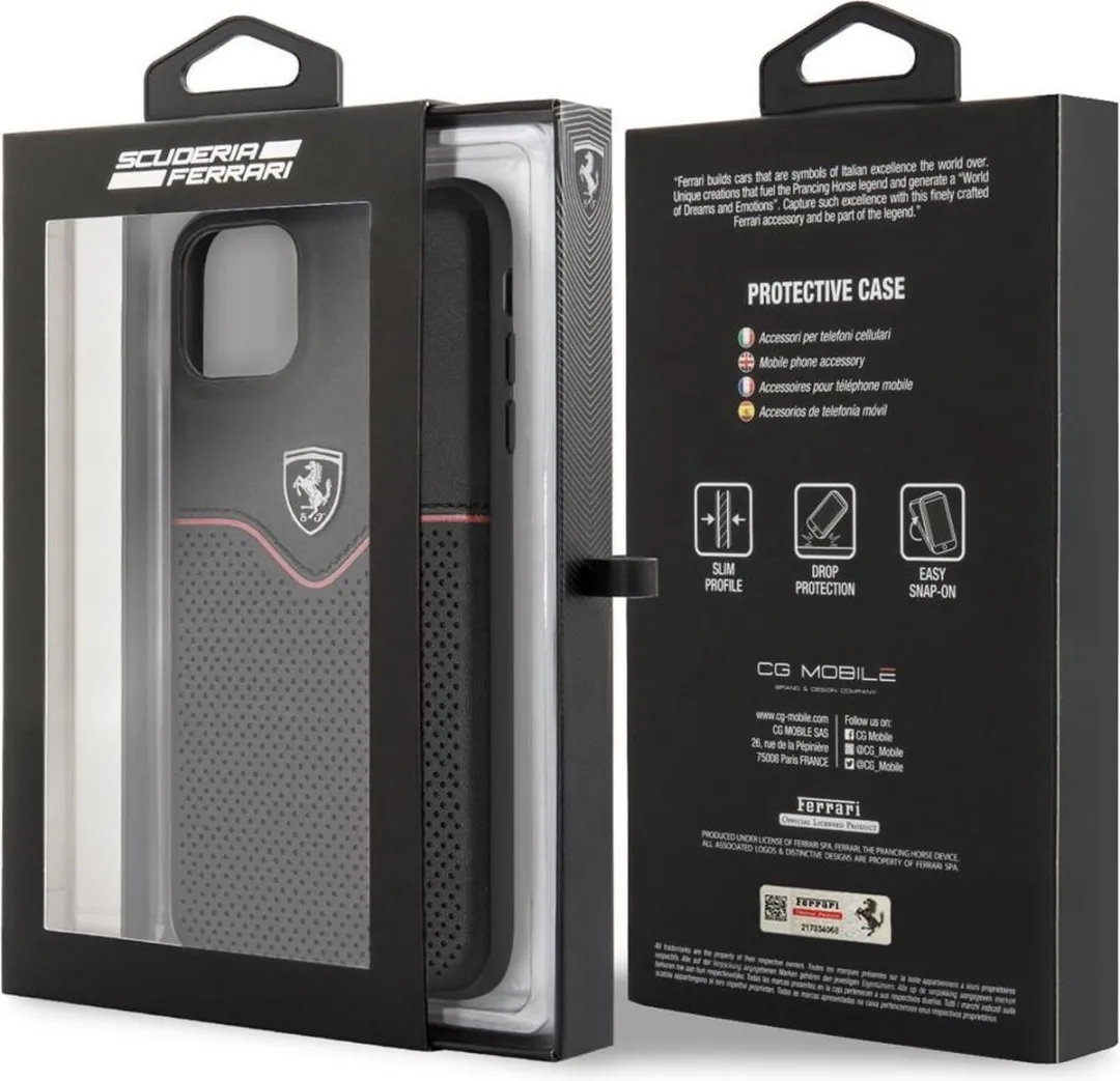 Ferrari iPhone 11 Pro Max Hoesje - Effen Zwart Leer