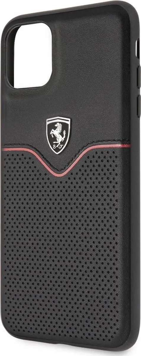 Ferrari iPhone 11 Pro Max Hoesje - Effen Zwart Leer