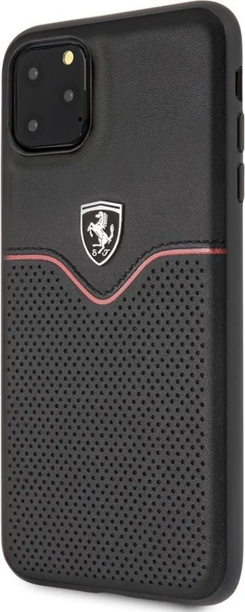 Ferrari iPhone 11 Pro Max Hoesje - Effen Zwart Leer