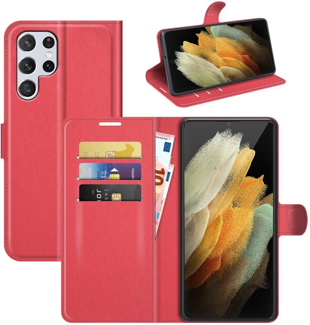 Just in Case Book Hoesje Samsung Galaxy S22 Ultra 4047611 - Rood