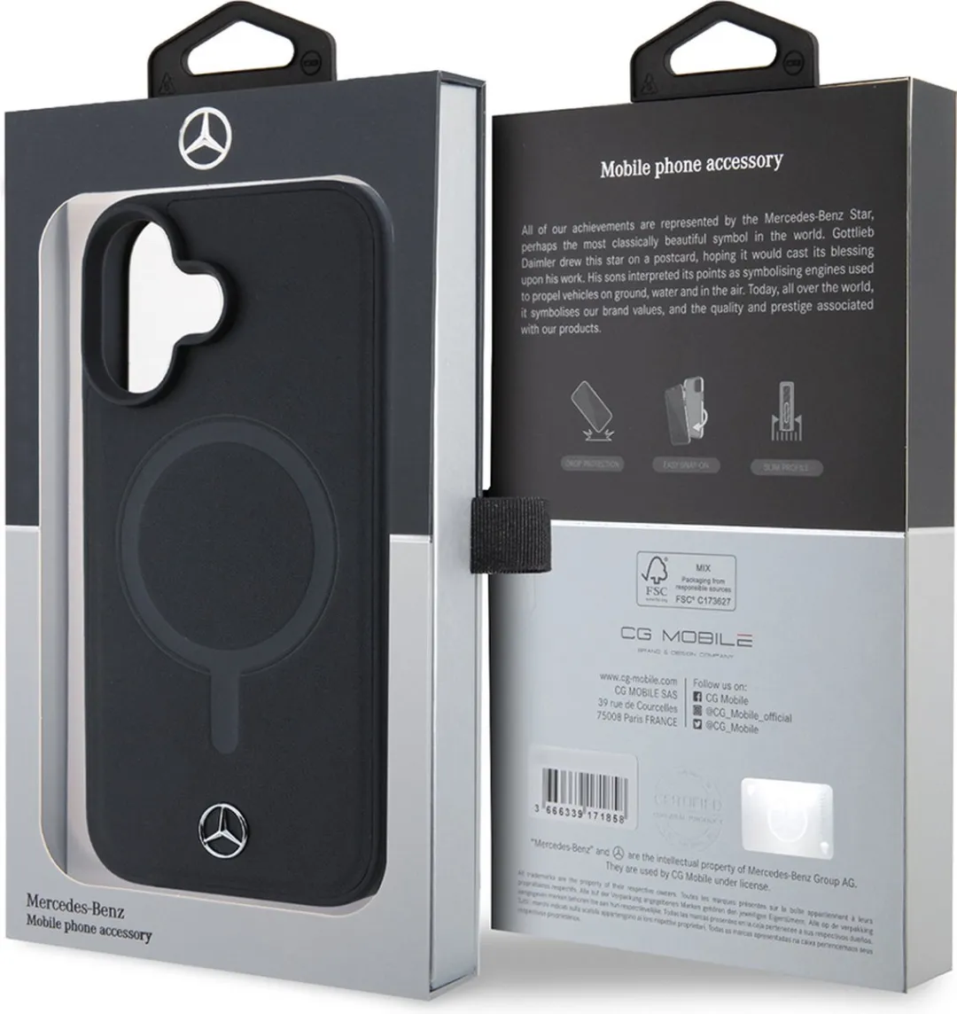 Mercedes-Benz Backcase Hoesje iPhone 16 Plus - Effen Zwart