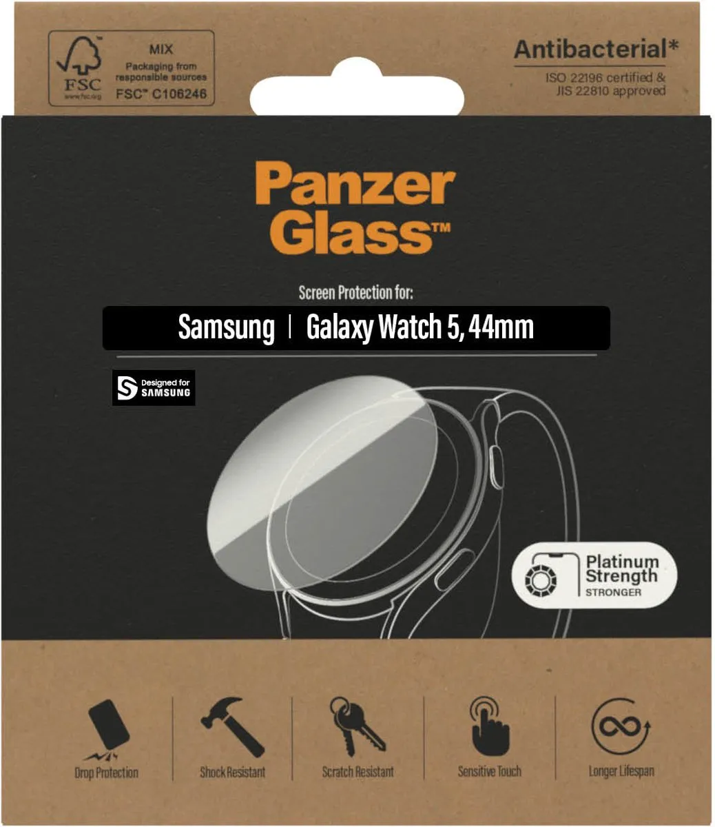 PanzerGlass Antibacterieel Screenprotector 44mm - Transparant