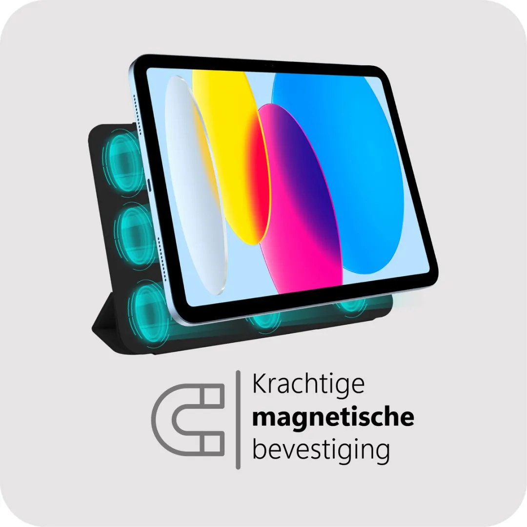 Just in Case iPad 11/10e Gen Hoes - Magnetic TriFold Bookcase - Zwart