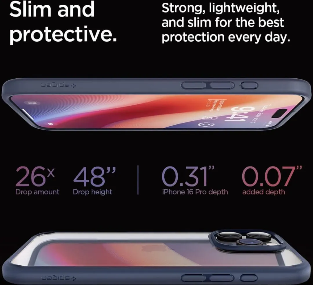Spigen Ultra Hybrid Hoesje iPhone 16 Pro - Blauw - afbeelding 6 van 6