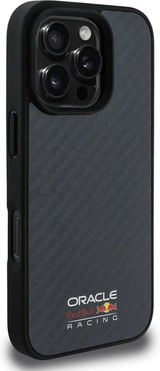 Red Bull Racing iPhone 16 Pro Max Hoesje RBHMP16X24CFILSK - Carbon Fiber - Vertical Logo