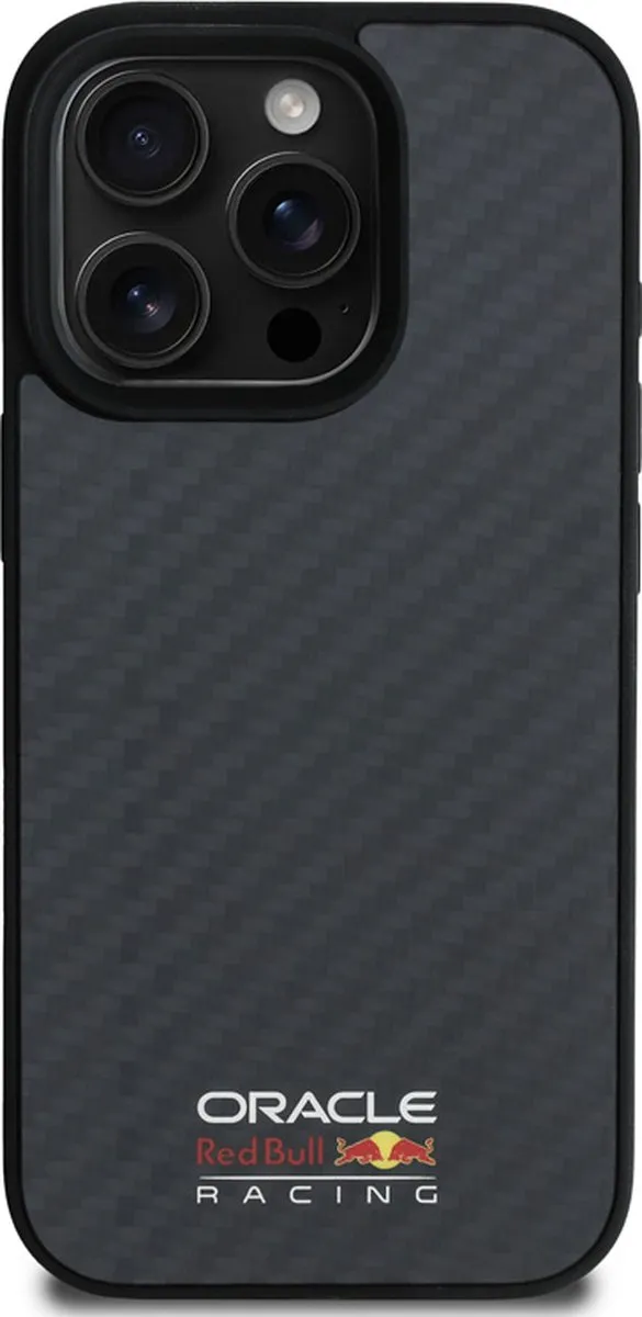 Red Bull Racing iPhone 16 Pro Max Hoesje RBHMP16X24CFILSK - Carbon Fiber - Vertical Logo