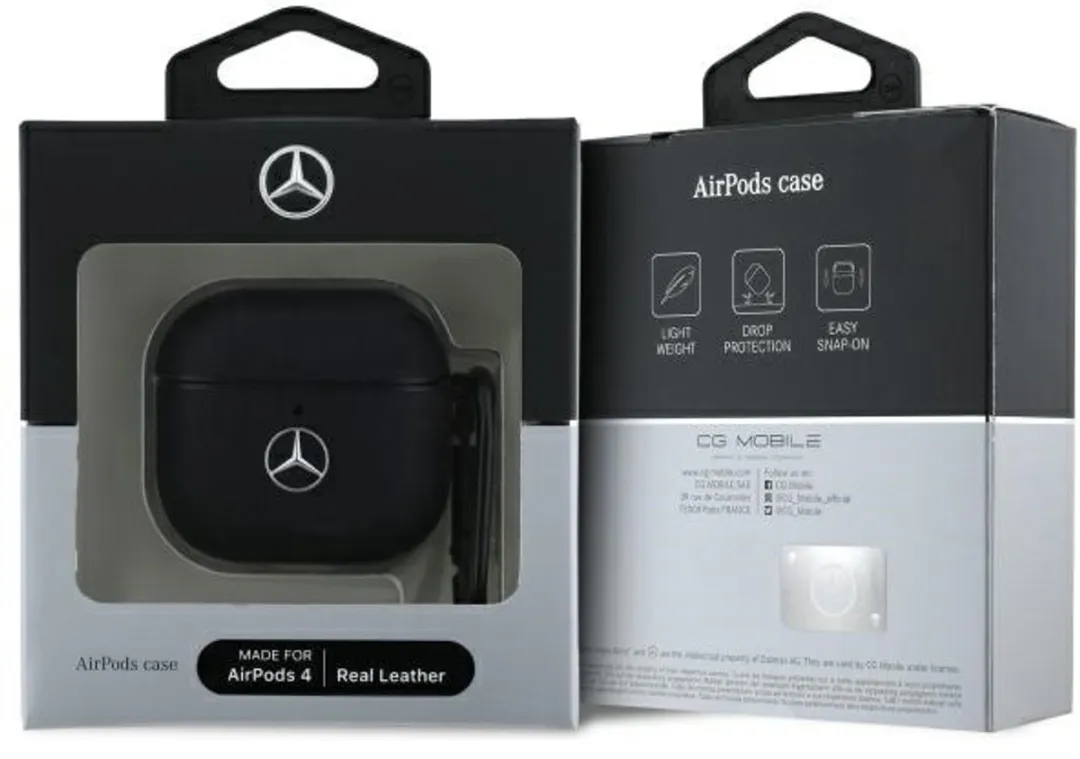 Mercedes AirPods 4 Lederen Hoesje - Transparent - 1 Telefoonpas