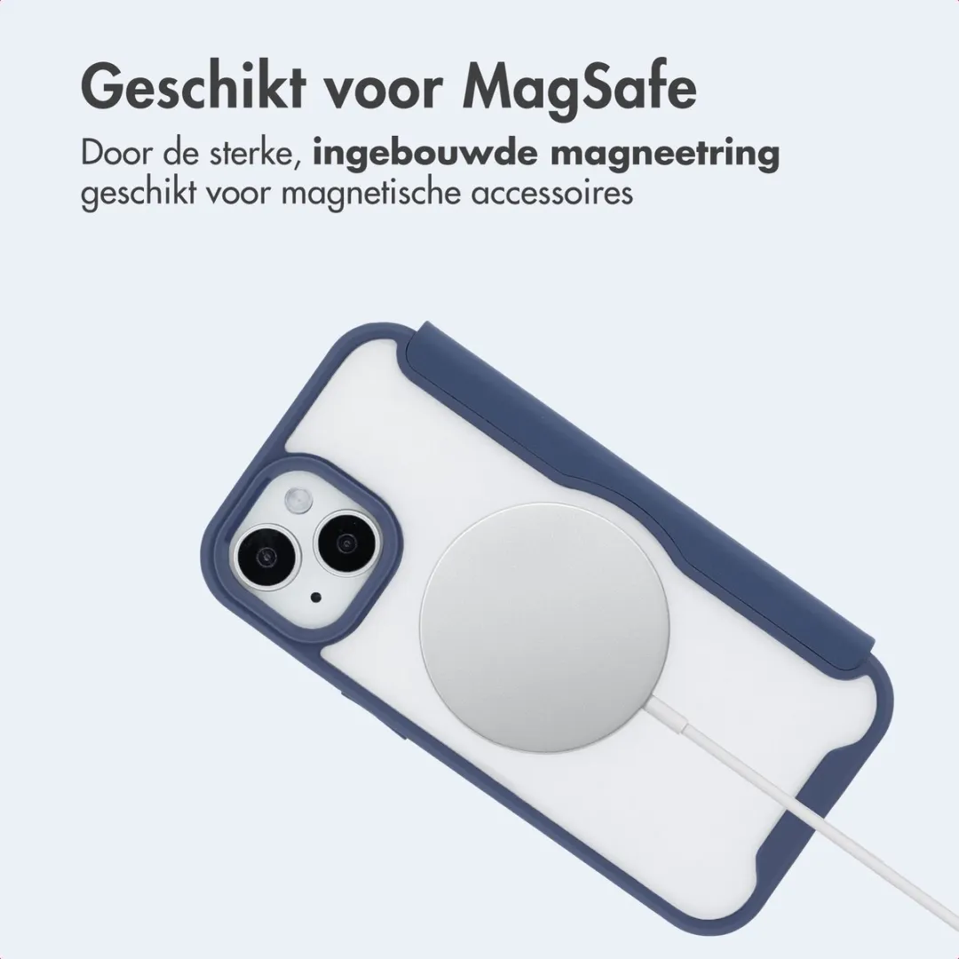 Imoshion iPhone 15 Hoesje - MagSafe Bookcase - Blauw - 2 Pasjes