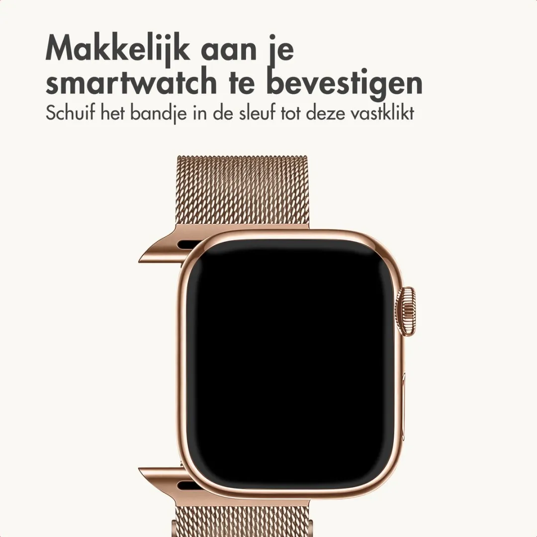 Imoshion Premium Milanees Bandje Apple Watch 44-49mm - Rosé Goud