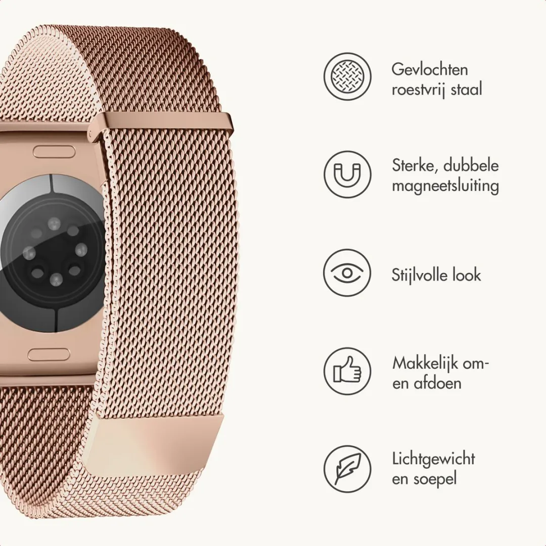 Imoshion Premium Milanees Bandje Apple Watch 44-49mm - Rosé Goud